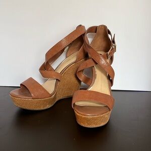Brown Wedge Sandals 10B